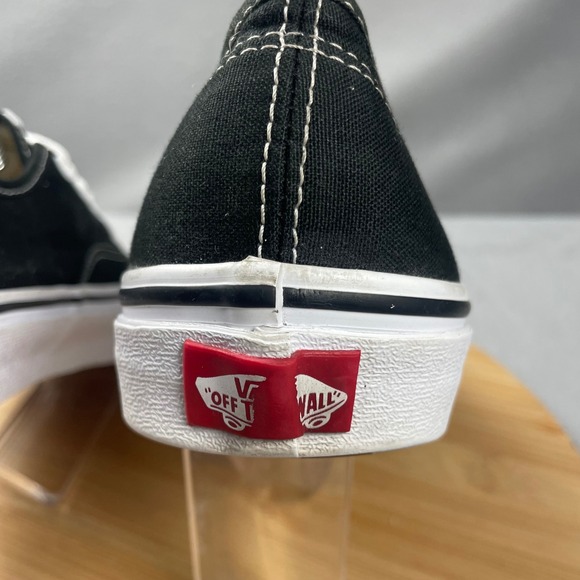 Vans Authentic Black Canvas Low Top Sneakers Shoes Men 7 Women 8.5 - Picture 9 of 11